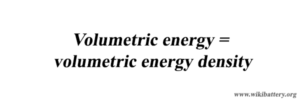 The volumetric energy refers to the volumetric energy density.