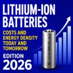 Cover image illustrating lithium-ion battery costs and energy density trends with market outlook to 2030.